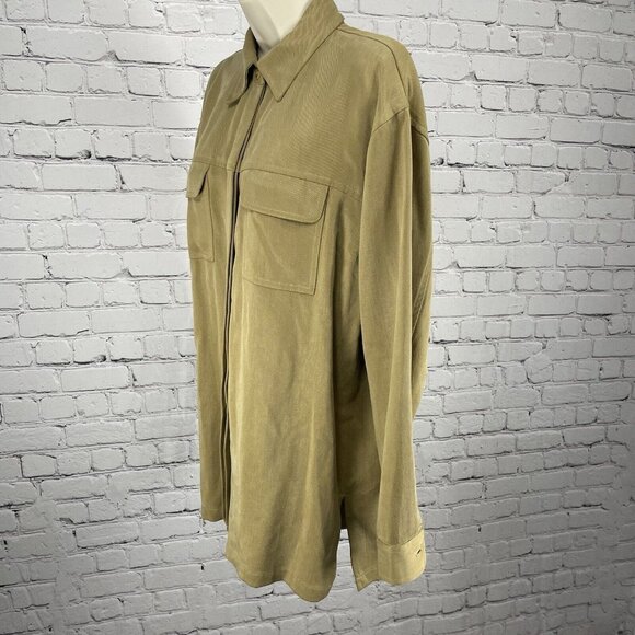 VTG Bushwacker Tan Soft Heavy Textured Buttoned Lined Long Sleeve Shirt Small S - Picture 9 of 10